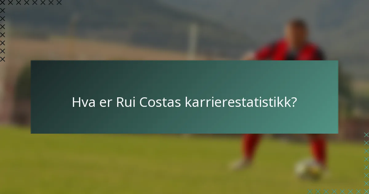Hva er Rui Costas karrierestatistikk?