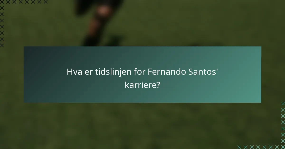 Hva er tidslinjen for Fernando Santos' karriere?