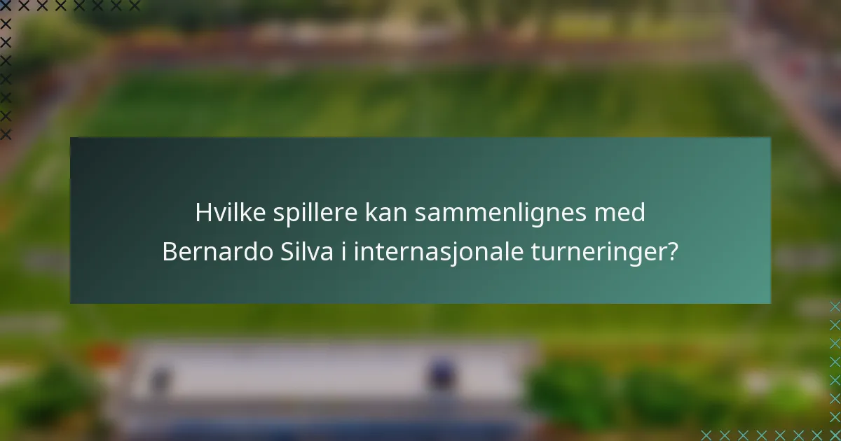 Hvilke spillere kan sammenlignes med Bernardo Silva i internasjonale turneringer?