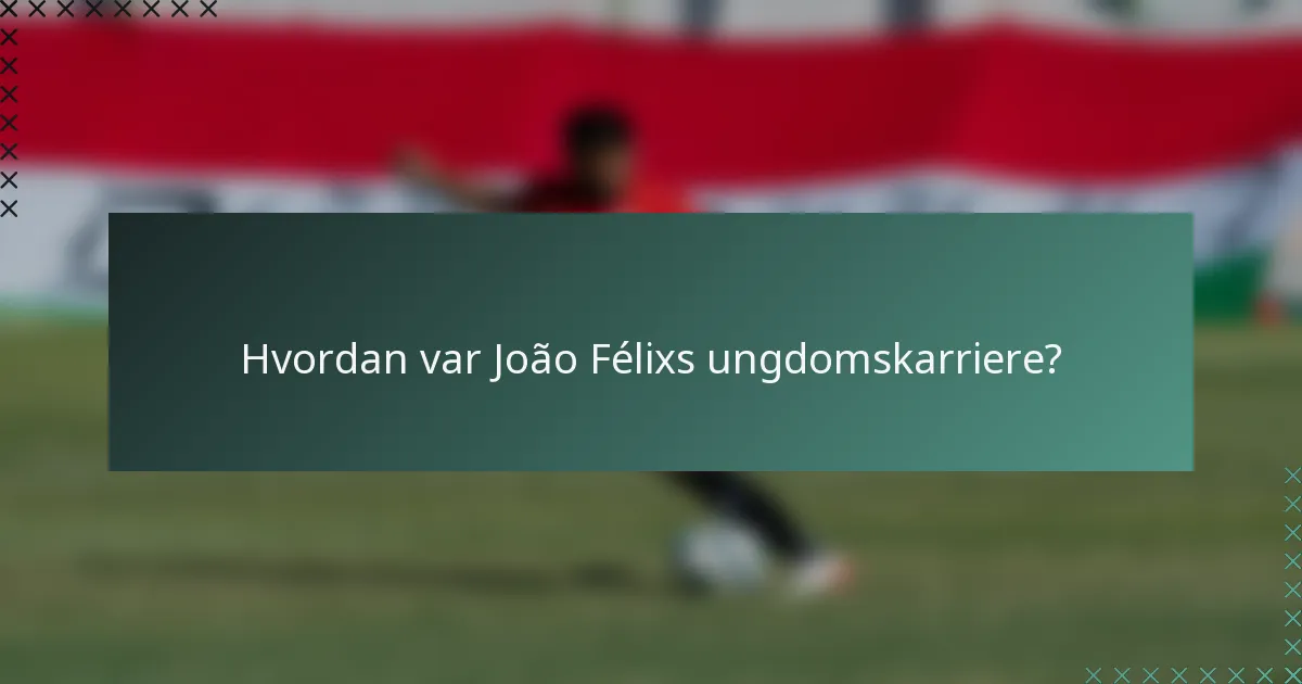 Hvordan var João Félixs ungdomskarriere?